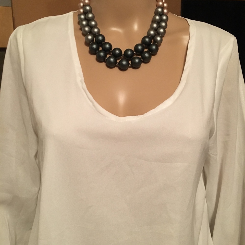 NWT Cold Shoulder Ivory Tunic
